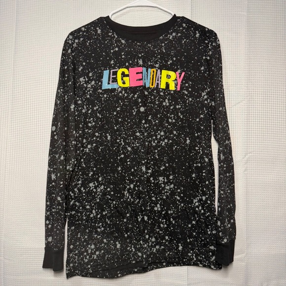 Bailey Apparel Other - Bailey Apparel Legendary Long Sleeve Graphic Tee Black Splatter Print Size M‎